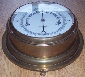 Barker of Kensington Brass Marine Bulkhead Barometer (working)