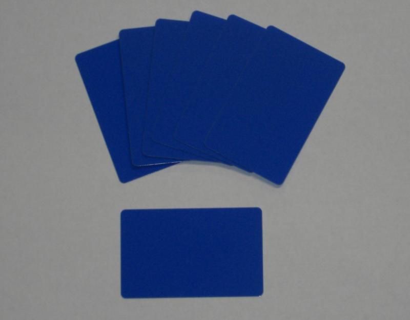 50 Blank PVC Plastic ID Medium Blue Credit Card 30mil