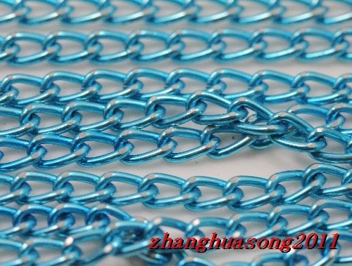 Free Ship10Meter lake blue Aluminum chain finding (Each ring about 