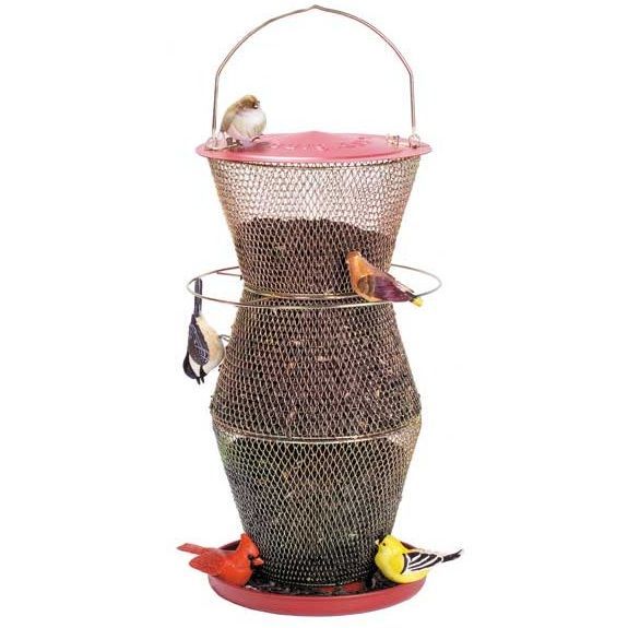 no no cardinal 3 tier red brass super bird feeder no wood and no 