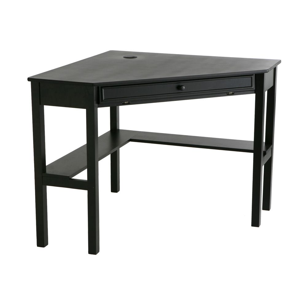 Black Corner Computer Desk Home Office Wood SEI HO6643