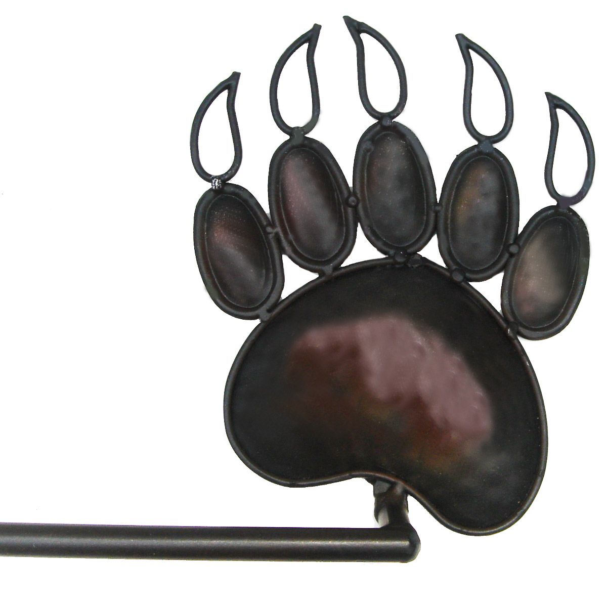 Black Grizzly Bear Rustic Bath Decor Towel Bar Holder