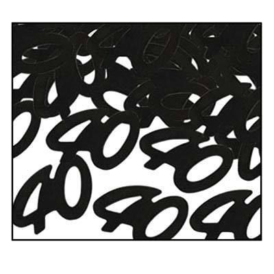 Black 40th Birthday Confetti Age 40 Party Decorations Supplies