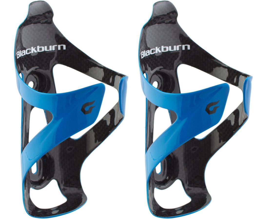 Blackburn Camber CF Carbon Fiber Water Bottle Cages Blue Set of 2 New 