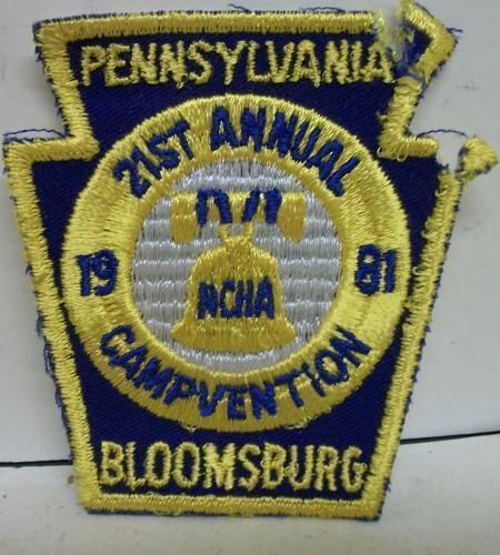 1981 Bloomsburg PA Campvention NCHA Vintage Patch