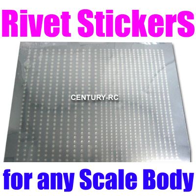 Rivet Stickers for Any Size Scale Body Fuselages Tools