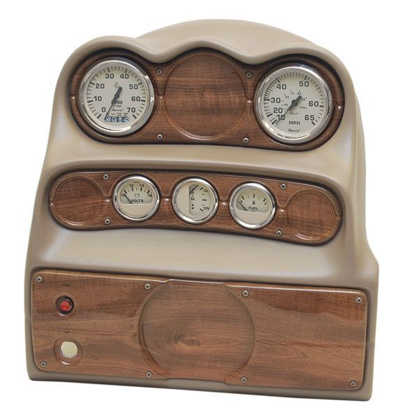 Crestliner Beige OMC Inboard Boat Dash Panel w Gauges