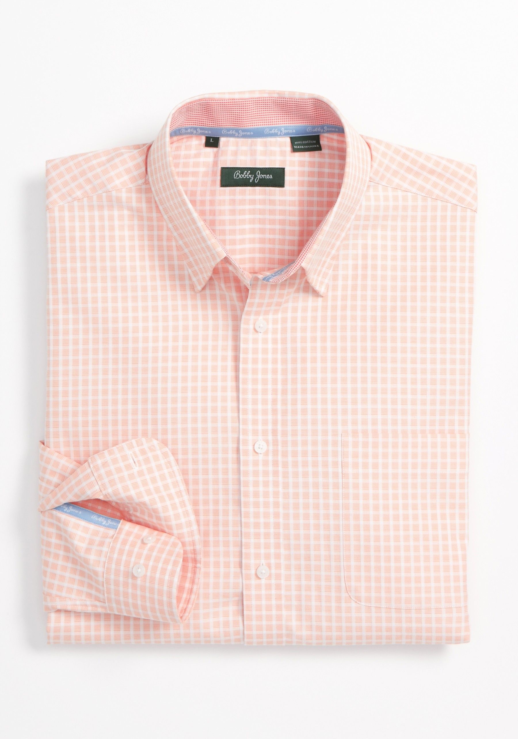 Bobby Jones Hidden Button Down Textured Check Sport Shirt