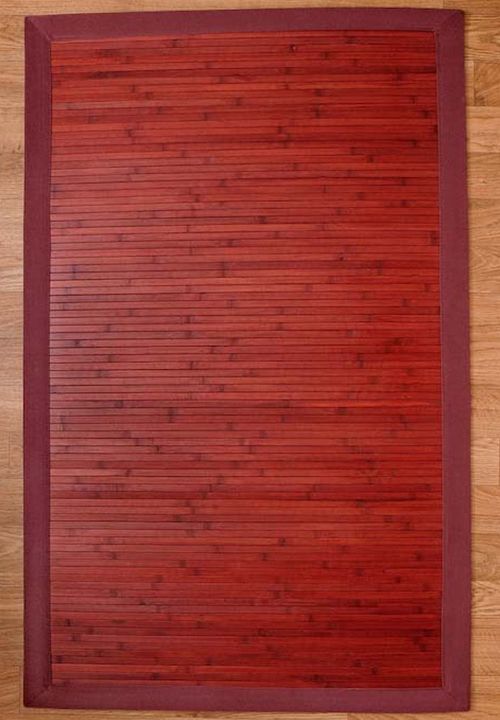 Gallerie 5x8 Red Cotton Border Bamboo Rug Carpet New