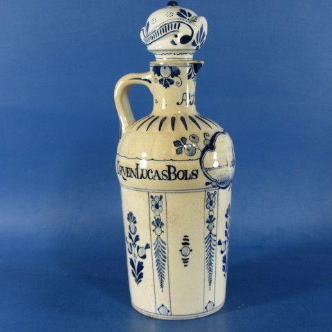 E833 Antique Delft Blue Bols Bottle Jar Porceleyne Fles