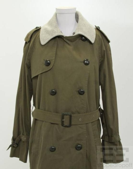 Boy by Band of Outsiders Olive Green Cotton Trench Coat New w Tags 