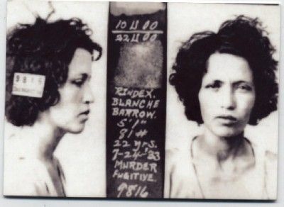 Bonnie and Clyde Gang Blanche Barrow Mug Shot on Metal