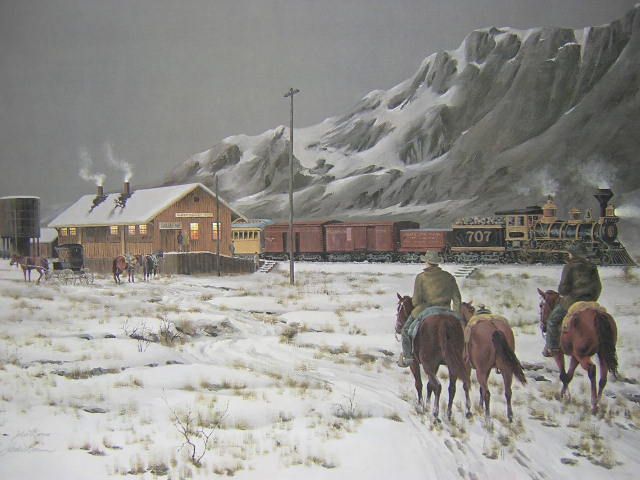 Jodie Boren Rendezvous 707 Old West Train Ed Print