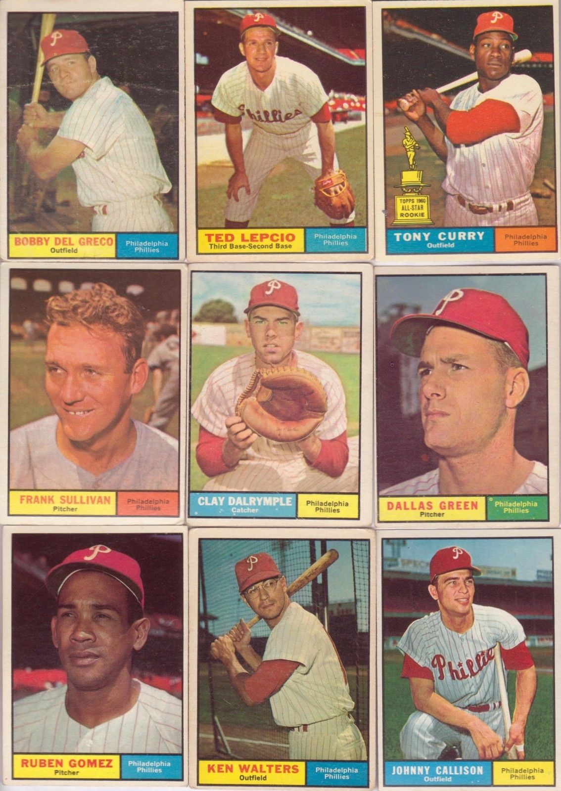 Lot 51 1957 69 Topps Phillies Cards Mostly Mid Mid High Grade BV $430 