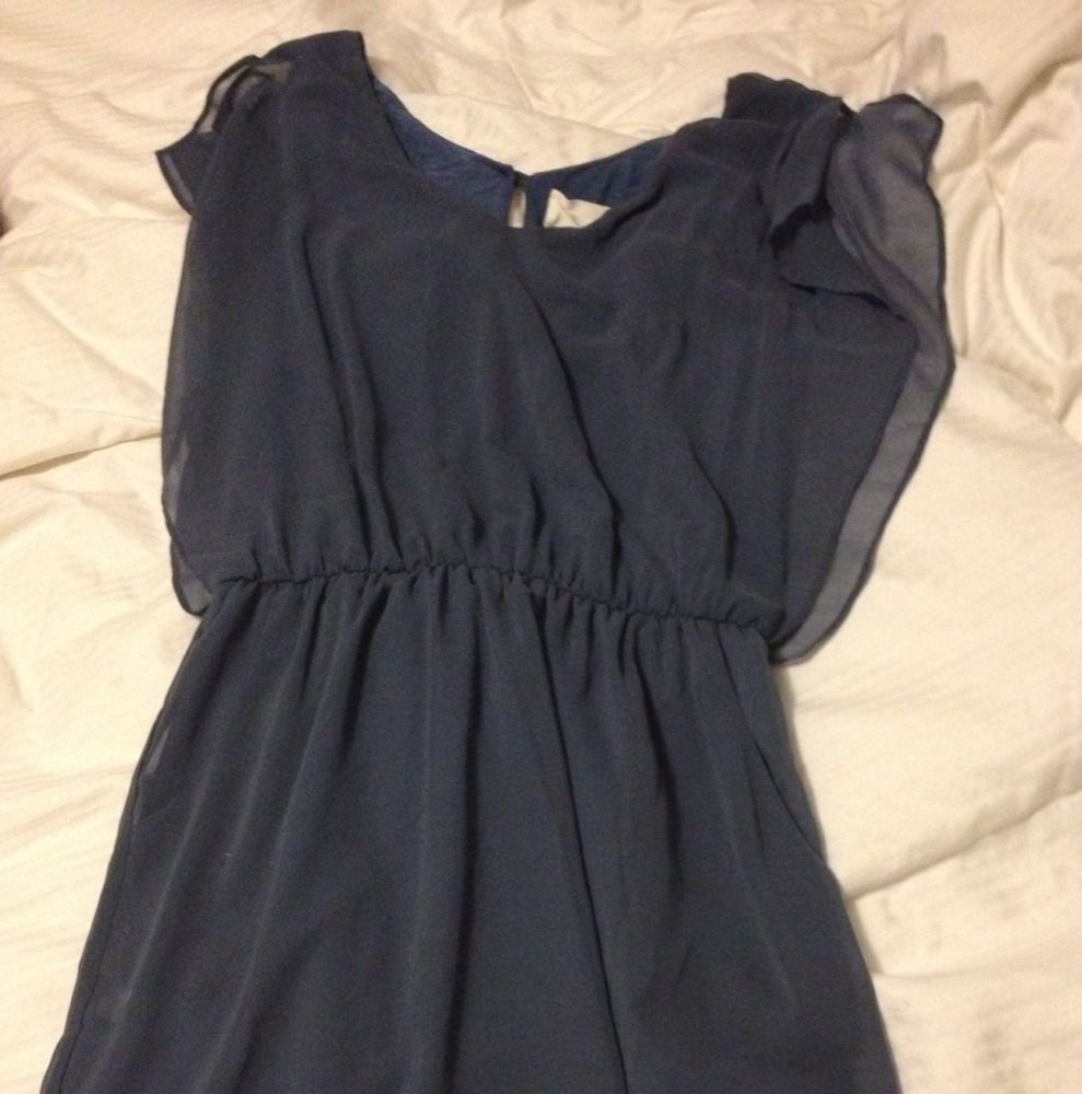 Brandy Melville Lush Keyhole Blue Dress Sz Large