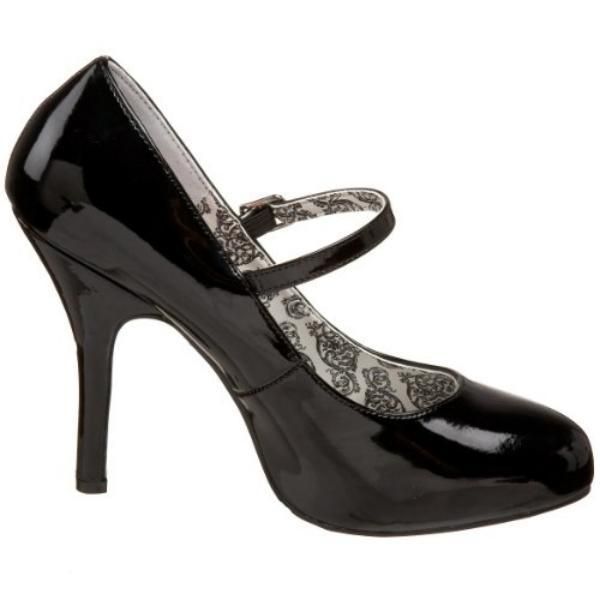 Bordello High Heel Black 4 1 2 Platform Mary Jane Pump tempt 35 B 