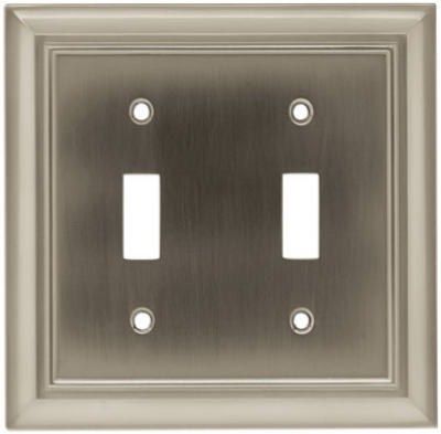 Brainerd 64208 Brushed Satin Nickel Architectural Double Switch Wall 