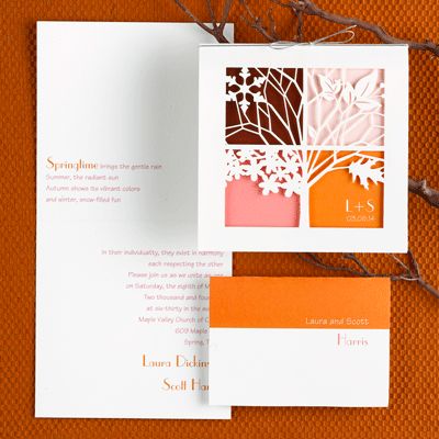   of Four Seasons Colors Wrap Wedding Invitation Set Sale 20 Off