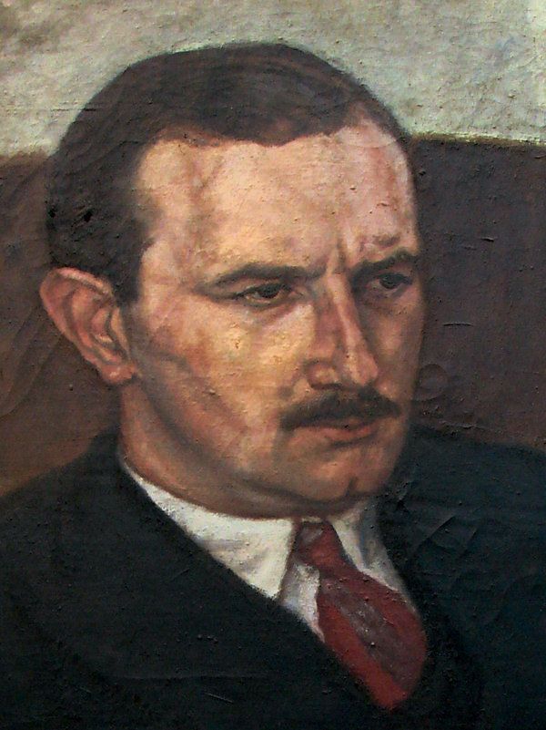 Large 1930 Old Oil Painting Fine Detailed Portrait of The Gentlemen 