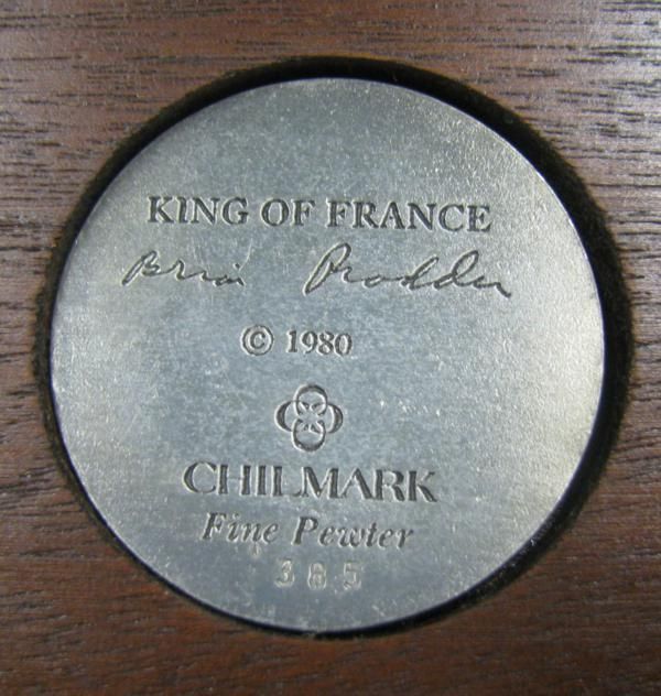 Chilmark King of France Fine Pewter Sculpture 1980 Brian Rodden 385 