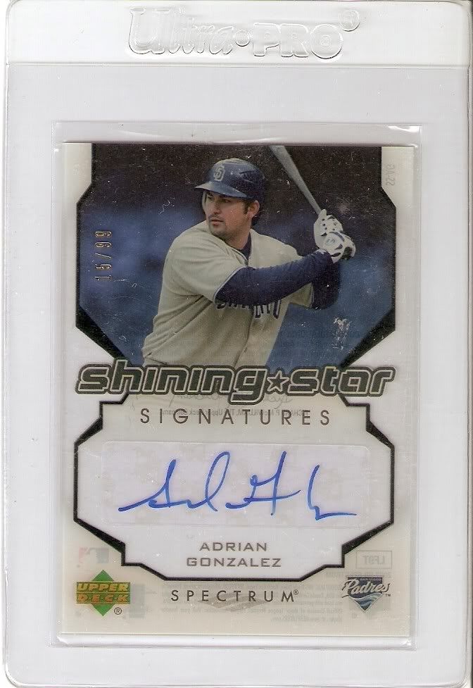 2007 UD Spectrum Shining Star SIgnatures ADrian Gonzalez SUPERSTAR 