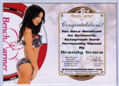 LOT OF 5 BRANDY GRACE & BRANDIE MOSES 2012 BENCHWARMER AUTO SIGNATURE 