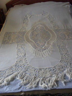 beautiful vintage curtain with handmade lace from bulgaria time left