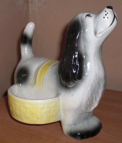 Vintage Grey Spaniel Dog Dresser Caddy Mad Men Era