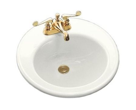 Kohler Brookline Bathroom Round SINK19 Self Rimming Drop in White K 