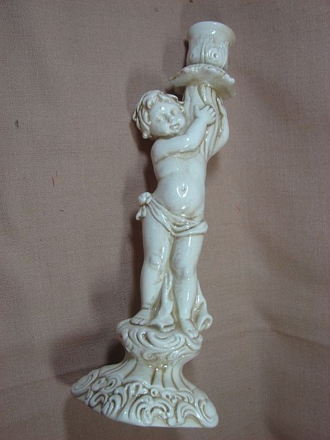 Carraro Cherub 12 Tall Candlestick Classic Styling Off White Italy