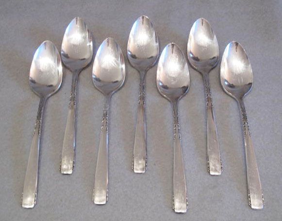 Oneida 1881 Rogers Brookwood aka Banbury Teaspoons Seven Circa 1950 