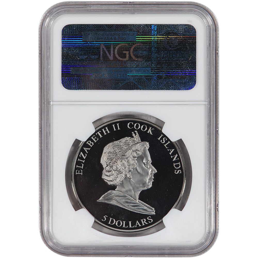 2007 Cook Islands Silver Brenham Meteorite $5   NGC PF69UCAM