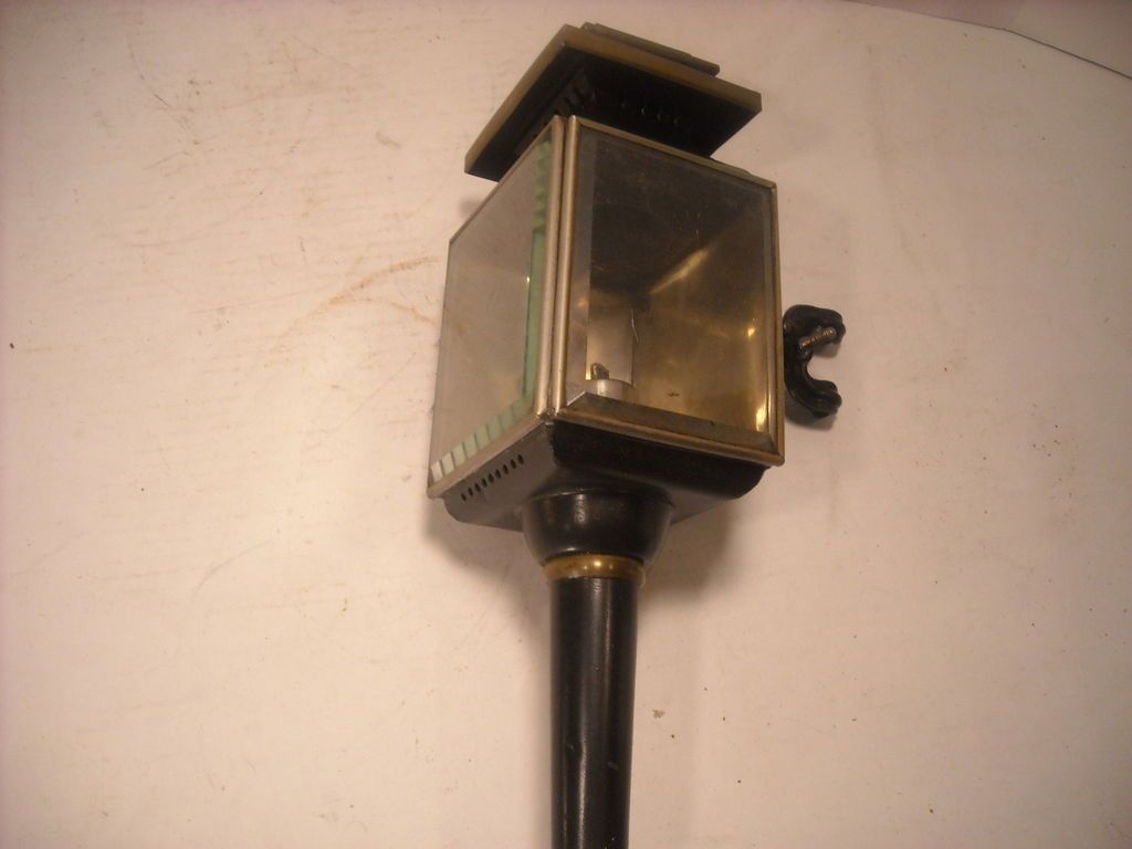 Antique / Vintage Rare Auto or Coach Lantern ( Oil Lamp ) With Clamp 