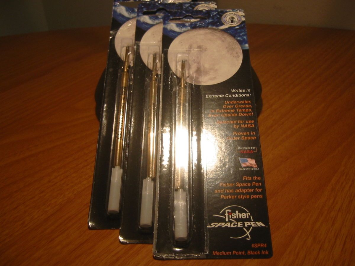  3 Fisher Space Pen Refill Black Medium Point SPR4