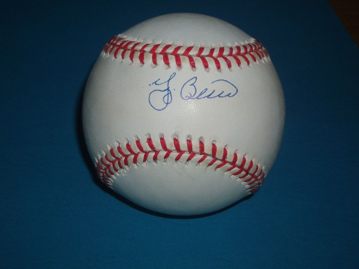 Yogi Berra Autographed Gene A Budig American league baseball