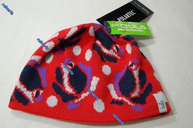 Bula Polartec Adult Unisex Red Ski Beanie Hat Cap BNWT