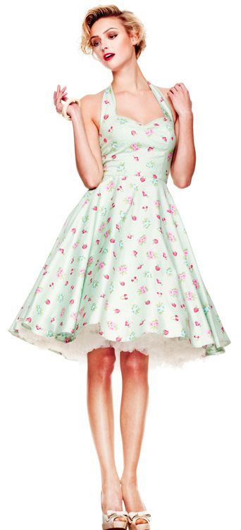 Hell Bunny Bobbi Lee Green Pinup Dress Rockabilly Retro Rock and Roll 