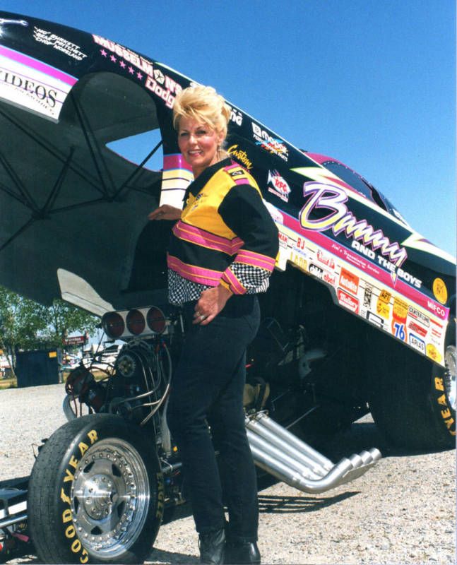 Carol Bunny Burkett her Alky Funny Car PHOTO