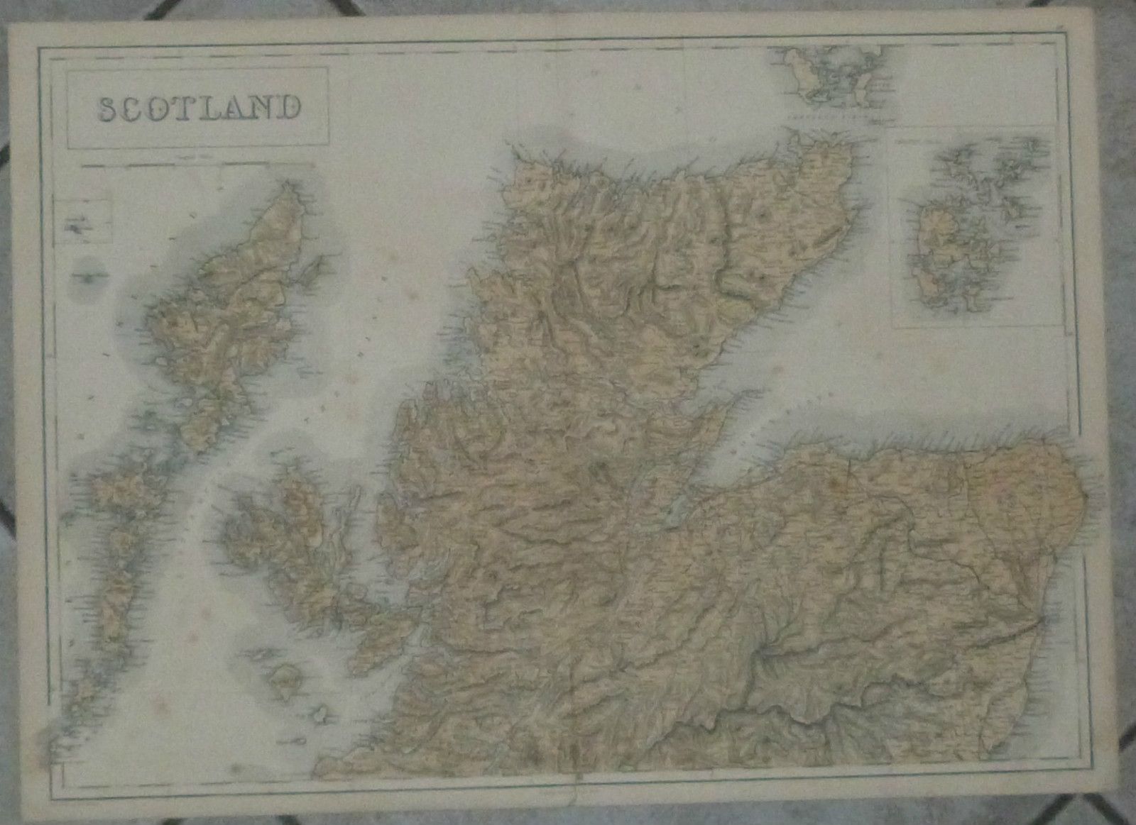 Scotland 1840CA Bury Very Large Antique Original Colored lithographed 