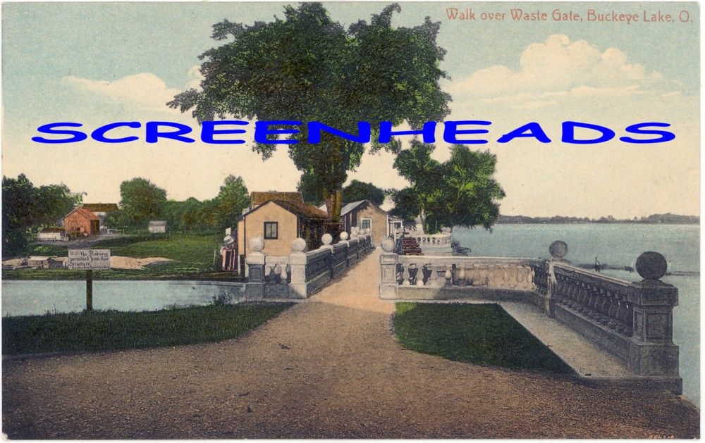 C1911 Walk Over Waste Gate Buckeye Lake Ohio Postcard