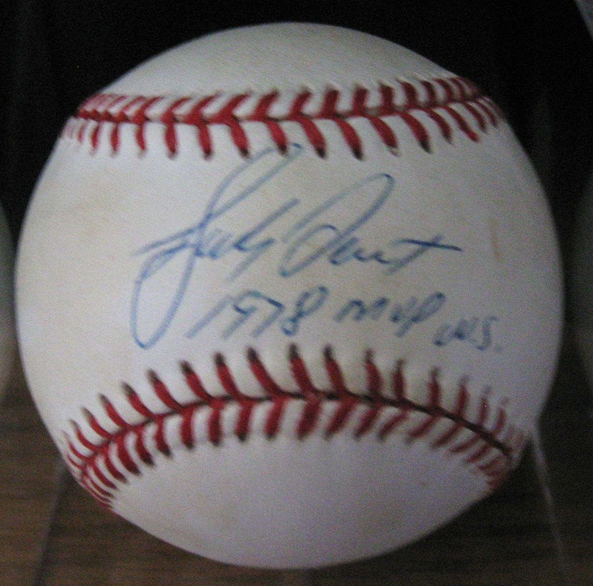 BUCKY DENT AUTOGRAPHED 1978 WORLD SERIES BASEBALL 1978 MVP W S