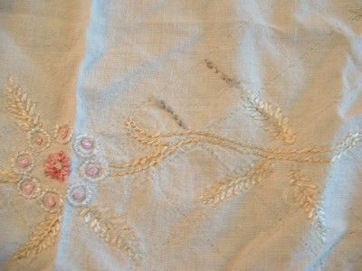 Vintage Early PA Dutch Bucks Co PA Round Needle Point Table Cloth Hand 