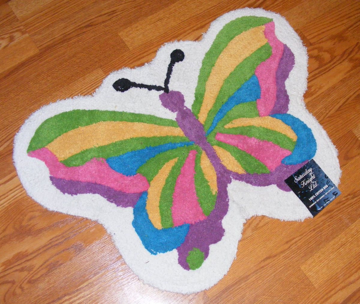 Rainbow Butterfly Shaped Bath Rug Saturday Knight 24x33 100 Cotton 