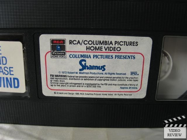 Shamus VHS Burt Reynolds Dyan Cannon Buzz Kulik