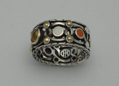 John Hardy Bulan 22K Gold 925 Silver Ring Citrine and Sunset Colorway 