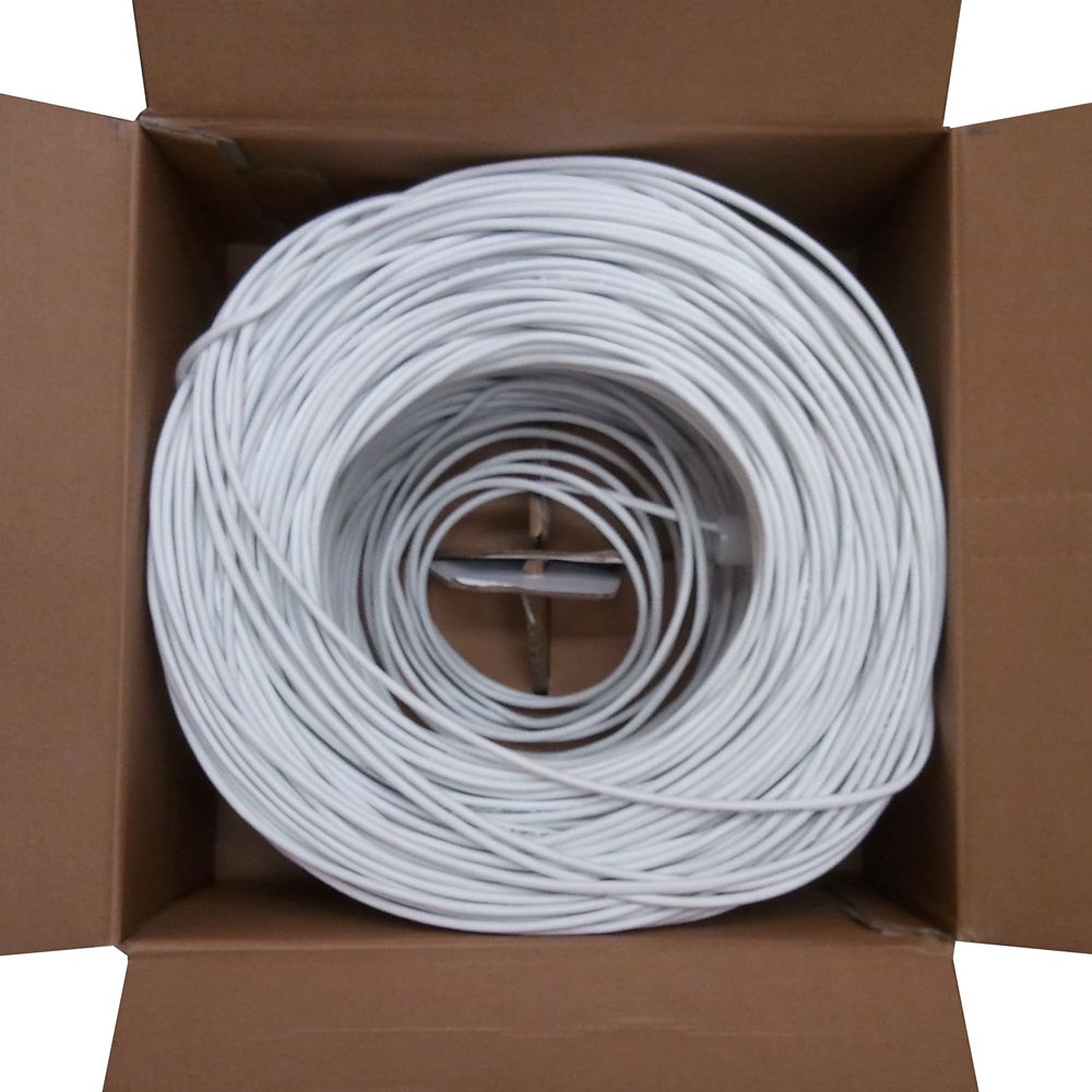 CAT6 1000 FT BULK UTP COMMUNICATION CABLE ETHERNET LAN NETWORK WHITE