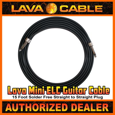    Mini ELC Lightweight Guitar Patch Cable Black Straight Plugs