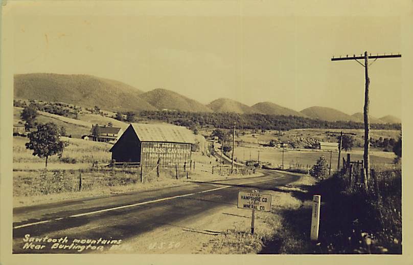 WV BURLINGTON SAWTOOTH MOUNTAINS RPPC K22639