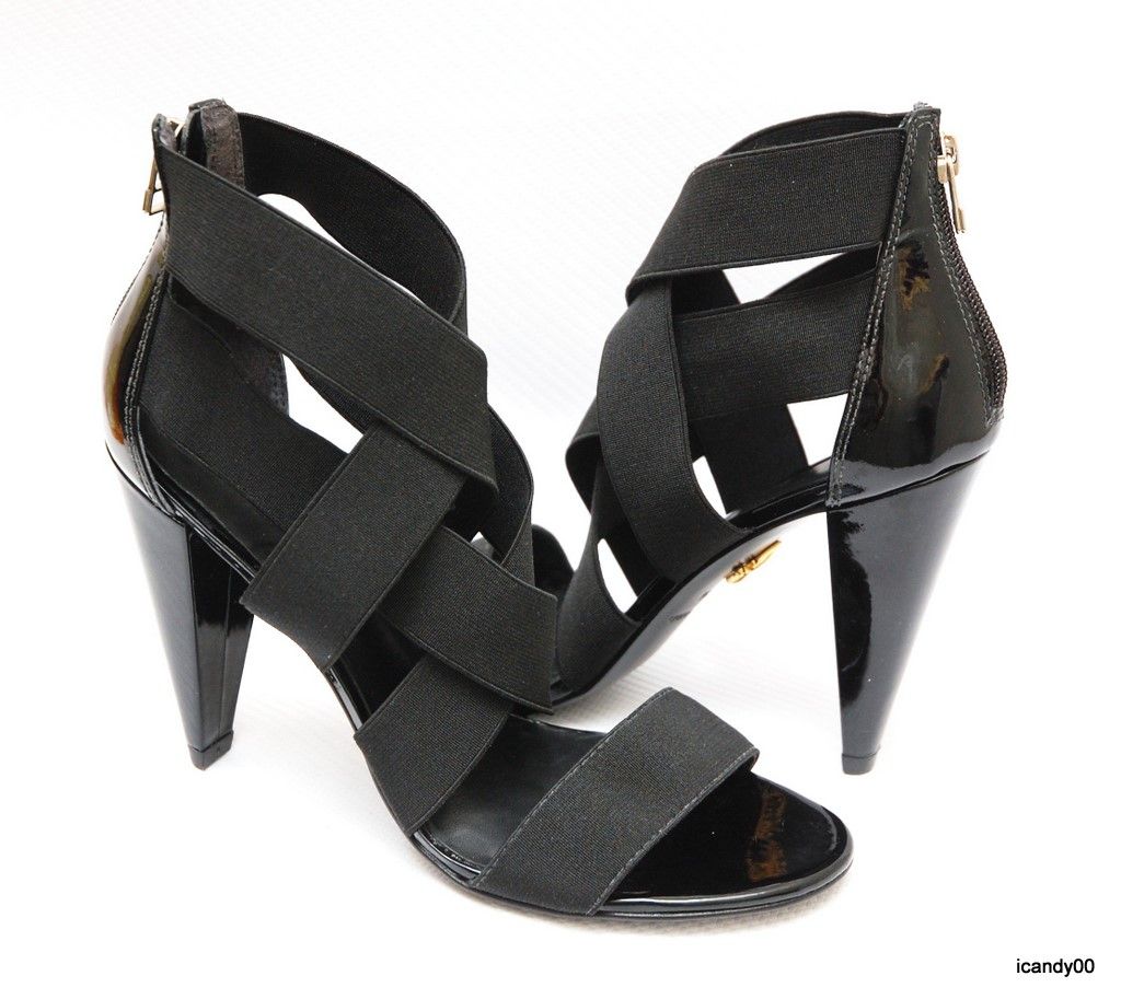 New $250 Pour la Victoire *CAITLIN Elastic Crossup Strappy Sandal Heel 