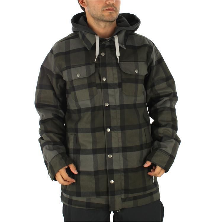 NWT BURTON 2L HACKETT SNOWBOARD JACKET mens TRUE BLACK RIDELOW PLAID $ 